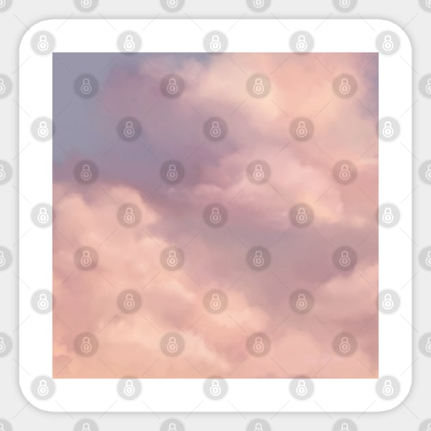 Romantic Sunset Sky Dramatic Pink Blush Clouds Sticker by Trippycollage